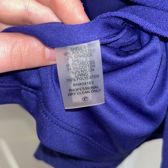 Women’s Calvin Klein royal blue formal mini dress with rouching and lace detail - Picture 7 of 7